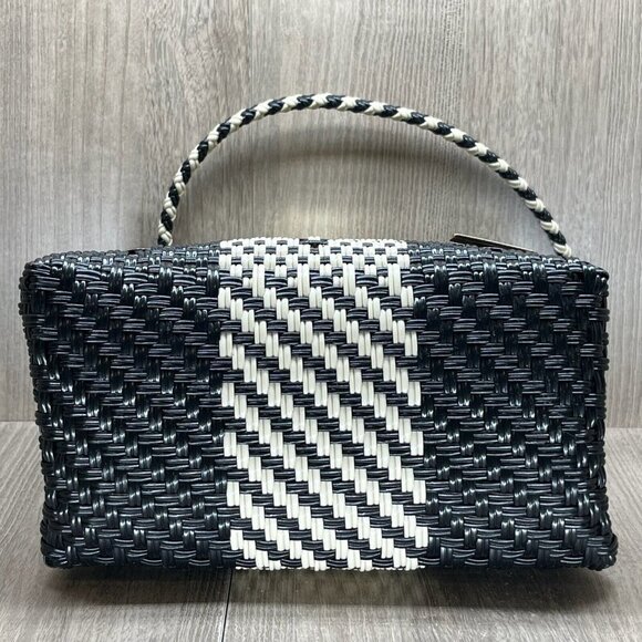 KR Designs Mexican Handmade Artisan Woven Boho Womens Handbag Black White - Picture 6 of 10